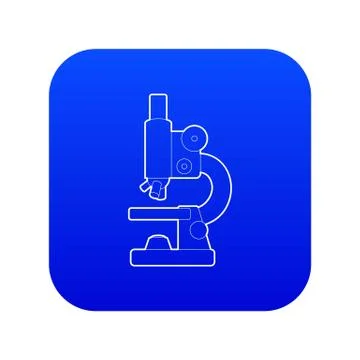 Microscope icon blue vector Stock Illustration