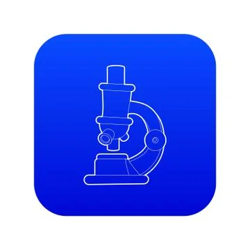 Microscope icon blue vector Illustrazione stock