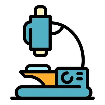 Microscope icon color outline vector Stock Illustration
