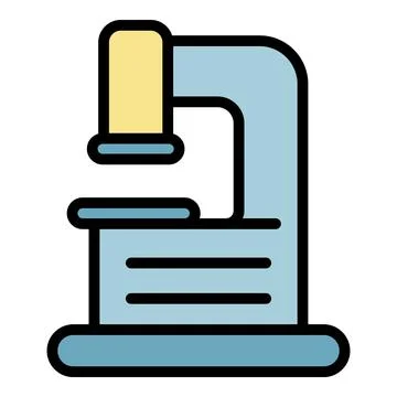 Microscope icon color outline vector Stock Illustration