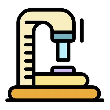 Microscope icon color outline vector Illustrazione stock