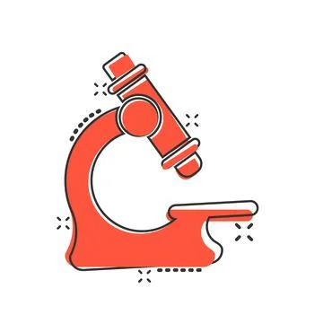 Microscope icon in comic style. Laboratory magnifier cartoon vector illustr.. イラスト素材
