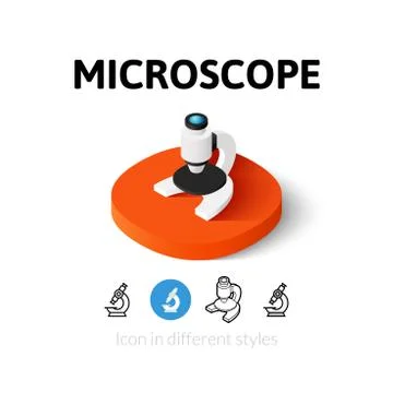 Microscope icon in different style Illustrazione stock