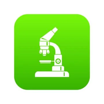 Microscope icon digital green Stockillustratie