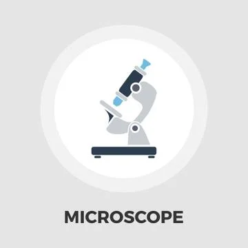 Microscope icon flat Stock Illustration