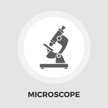 Microscope icon flat 스톡 일러스트