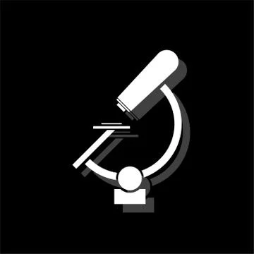 Microscope icon flat Stock Illustration