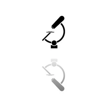 Microscope icon flat Stock Illustration