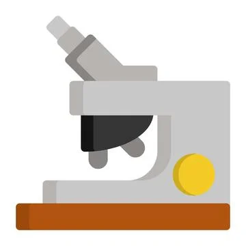 Microscope icon in Flat Style. Color Fill Stock Illustration
