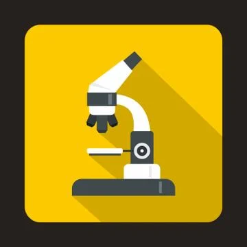Microscope icon in flat style Stock Illustration