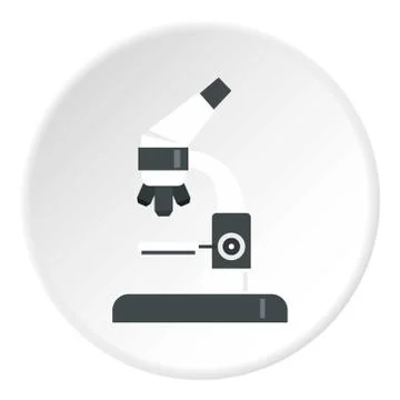 Microscope icon, flat style Stock Illustration