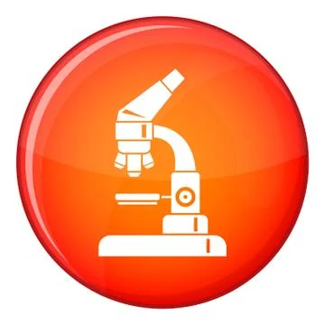 Microscope icon, flat style 스톡 일러스트