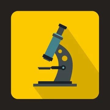 Microscope icon in flat style Stock Illustration