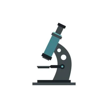 Microscope icon, flat style Stock Illustration