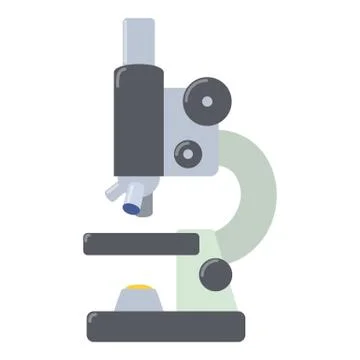 Microscope icon, flat style Stock Illustration