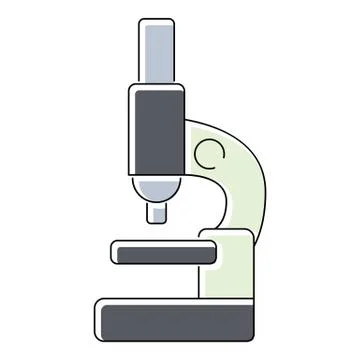 Microscope icon, flat style Illustrazione stock