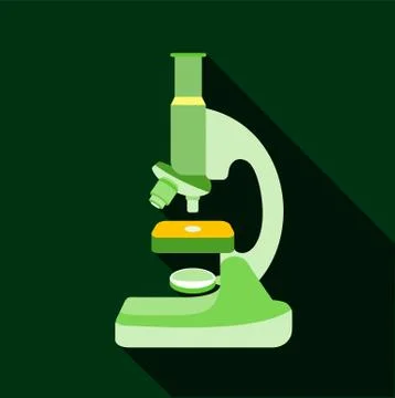 Microscope icon, flat style Illustrazione stock