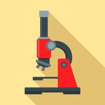 Microscope icon, flat style Stock Illustration