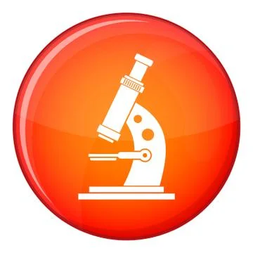 Microscope icon, flat style 스톡 일러스트