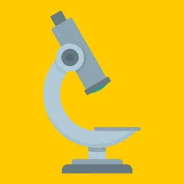 Microscope icon, flat style Illustrazione stock