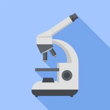 Microscope icon, flat style Stock Illustration