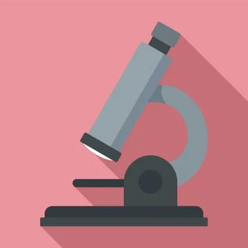 Microscope icon, flat style Stock Illustration
