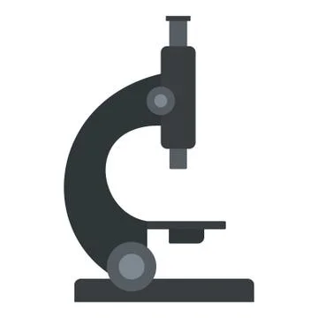 Microscope icon, flat style Illustrazione stock