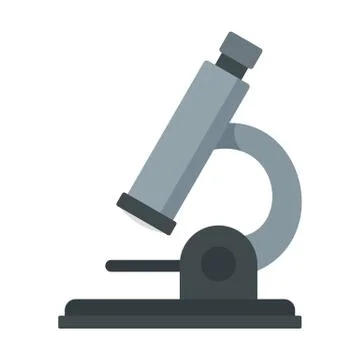 Microscope icon, flat style Stock Illustration