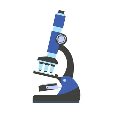 Microscope icon, flat style Stock Illustration