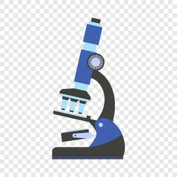 Microscope icon, flat style Illustrazione stock