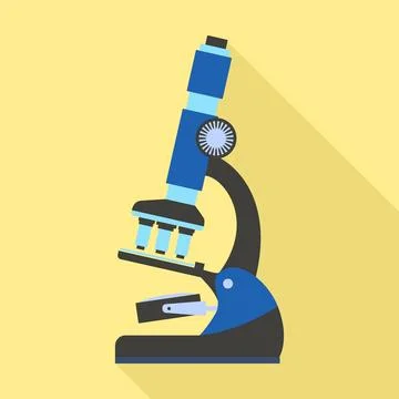 Microscope icon, flat style Stock Illustration