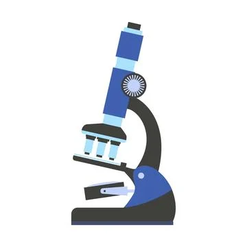 Microscope icon, flat style Illustrazione stock