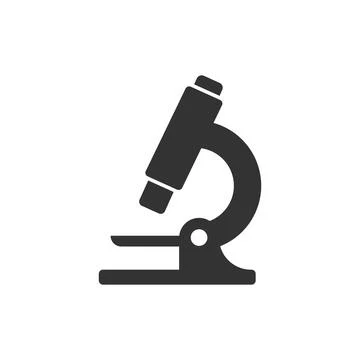 Microscope icon in flat style. Laboratory magnifier vector illustration on is Illustrazione stock
