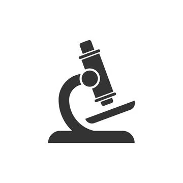 Microscope icon in flat style. Laboratory magnifier vector illustration on is Stock Illustration