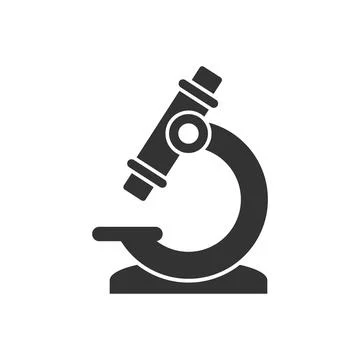 Microscope icon in flat style. Laboratory magnifier vector illustration on is Stock Illustration