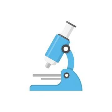 Microscope icon in flat style. Laboratory magnifier vector illustration on is Stock Illustration