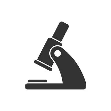 Microscope icon in flat style. Laboratory magnifier vector illustration on is Stock Illustration