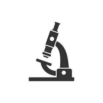 Microscope icon in flat style. Laboratory magnifier vector illustration on is Stock Illustration