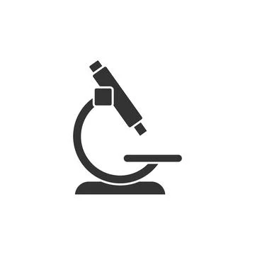Microscope icon in flat style. Laboratory magnifier vector illustration on is Stock Illustration