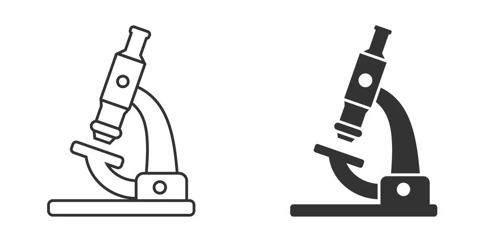 Microscope icon in flat style. Laboratory magnifier vector illustration on is Stock Illustration
