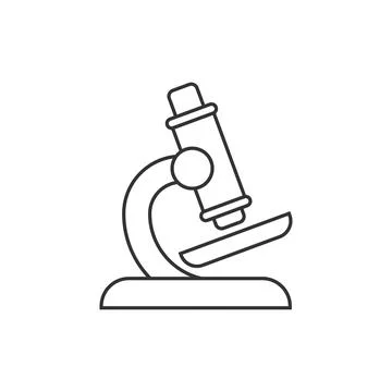 Microscope icon in flat style. Laboratory magnifier vector illustration on is Illustrazione stock