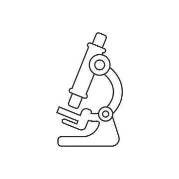 Microscope icon in flat style. Laboratory magnifier vector illustration on is Illustrazione stock