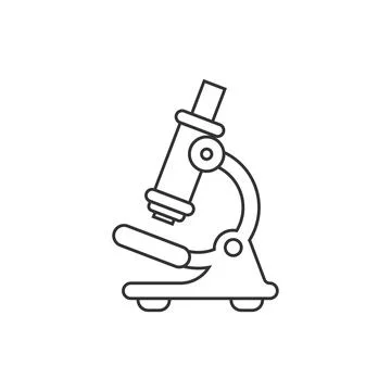 Microscope icon in flat style. Laboratory magnifier vector illustration on is Illustrazione stock