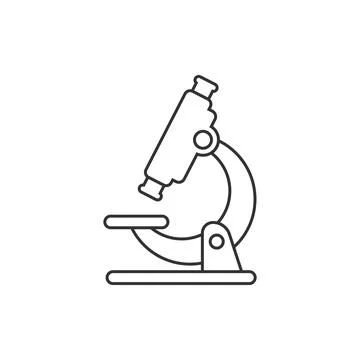 Microscope icon in flat style. Laboratory magnifier vector illustration on is Illustrazione stock