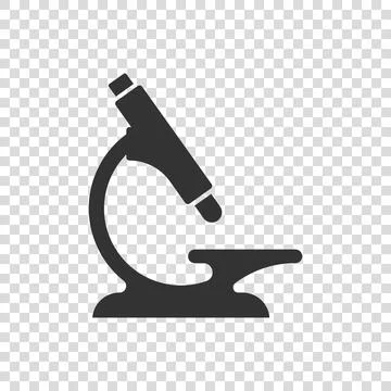 Microscope icon in flat style. Laboratory magnifier vector illustration on is Stock Illustration