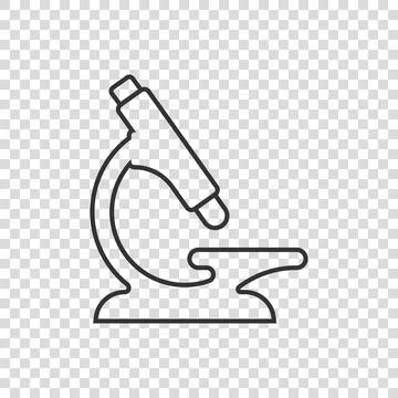 Microscope icon in flat style. Laboratory magnifier vector illustration on is Illustrazione stock