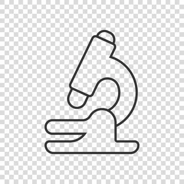 Microscope icon in flat style. Laboratory magnifier vector illustration on is Stock Illustration