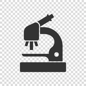 Microscope icon in flat style. Laboratory magnifier vector illustration on is Illustrazione stock