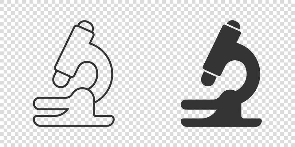 Microscope icon in flat style. Laboratory magnifier vector illustration on is Stock Illustration