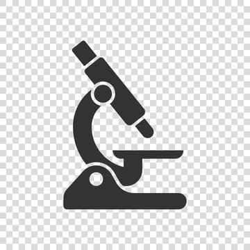 Microscope icon in flat style. Laboratory magnifier vector illustration on is イラスト素材